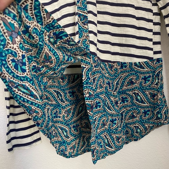 Anthropologie Postage Stampe • Striped Paisley Collared Lightweight Blouse - Picture 5 of 15